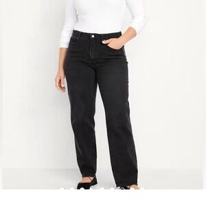 Old Navy High Rise Curvy OG Straight Black Women’s Jeans